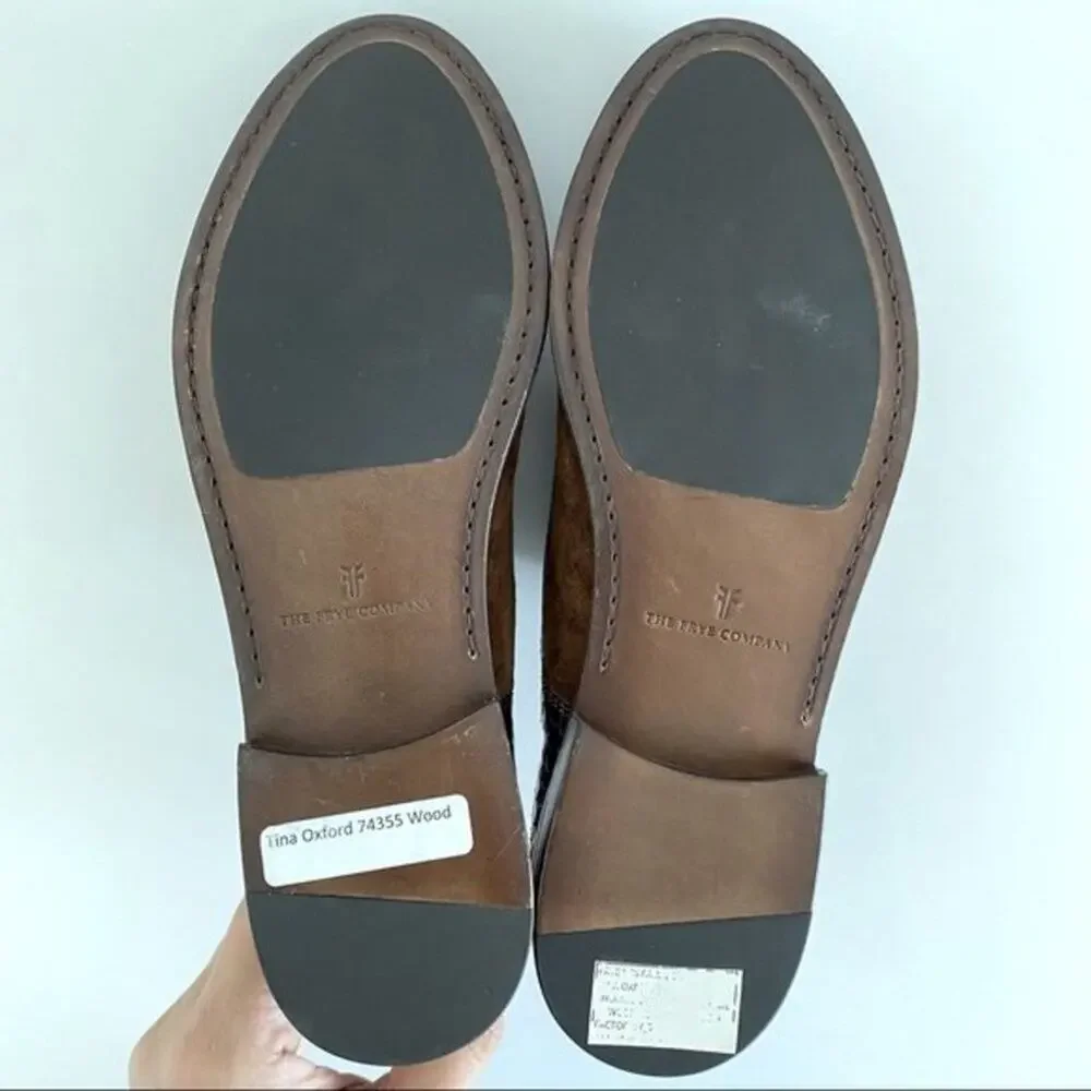 New FRYE Brown Leather Lace Up Oxford Shoes Size 6.5M